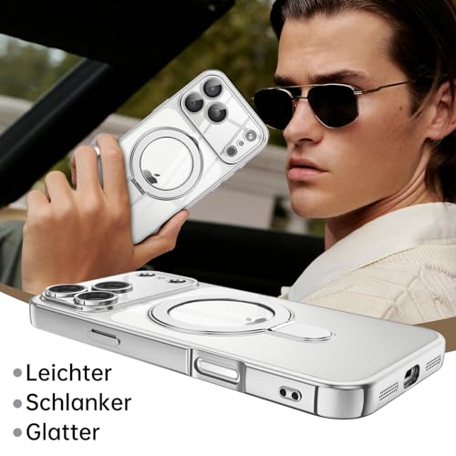 Coque transparente iPhone 17 Pro Max antichoc à support invisible aimanté - 5