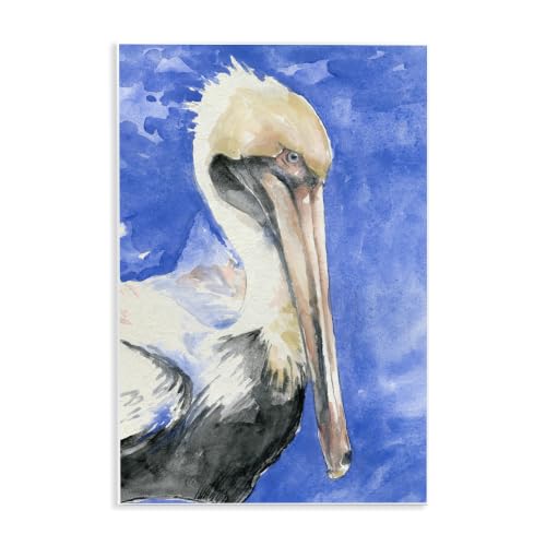 Elegant Pelican Nautical, 10 x 15 Inch Mounted Print on Wall Plaque