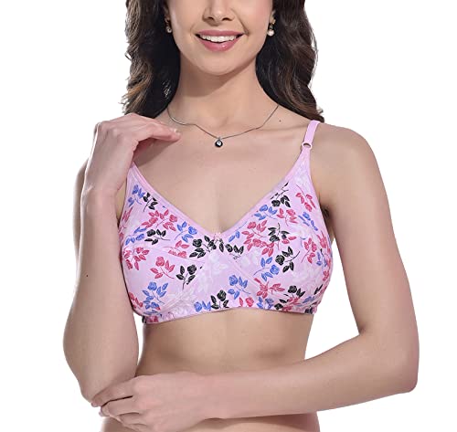 Image of FIMS - Fashion is my style Cotton Bra Non-Padded Non-Wired Bra Floral Print Bra for Women Combo Pack Girls Everyday Bra