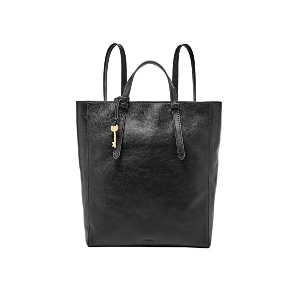 Fossil Women's Camilla Leather Convertible Backpack Purse Handbag, Black (Model: ZB7517001)
