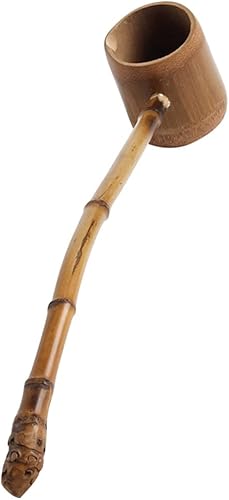 Cucharón de madera de mango largo para sopa de agua, cucharón de baño, cucharón de cocina, cucharón japonés, cuchara para lavar el cabello, cuchara