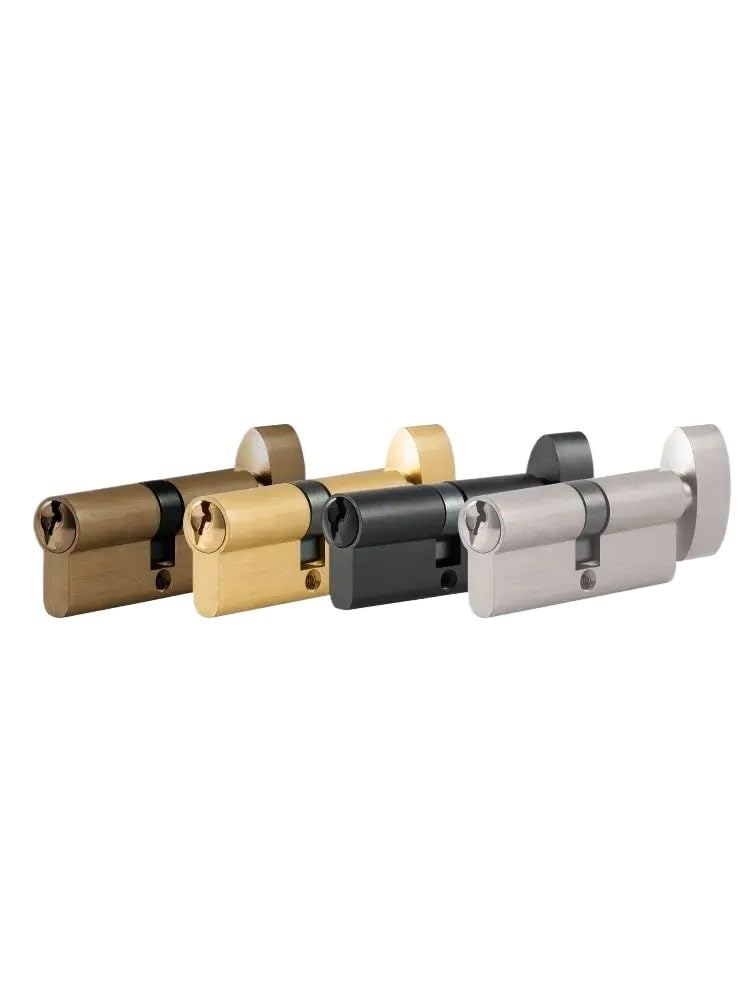 Kłódka przesunięcia cylindrycznego Cylinder zamka drzwiowego, klucz mosiężny, wielokolorowy(Key-75-blk)