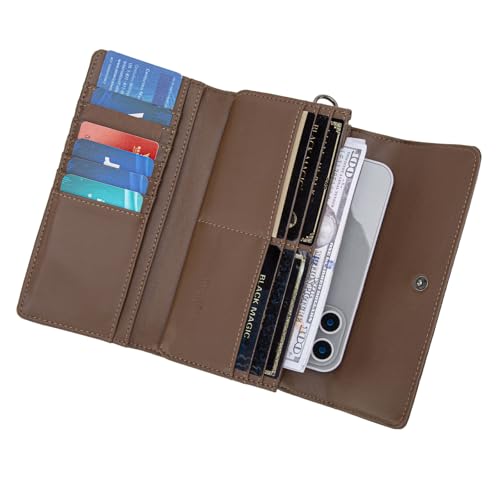 Image of Montana West X Wrangler Western Wallets for Women Trifold Wristlet Wallets Large Capacity Women Clutch Wallet with Coin Purse