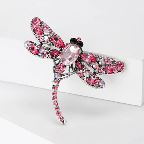 Image of Crystal Dragonfly Brooches for Women Unisex Insect Pins Multi-coloured Optional Casual Party Accessories Gifts
