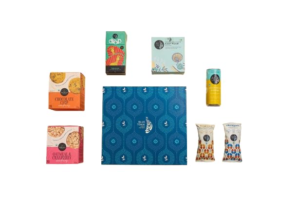 Blue Tokai Coffee Roasters Shared joys Gift Hamper | Coffee Can, Cookies, Trail Mix, Instant Coffee | Premium Coffee Hamper-picture-24