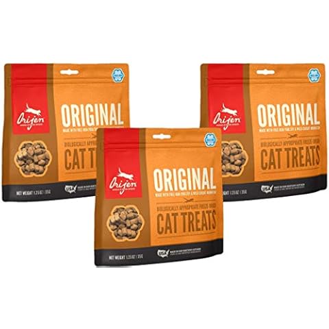 ORIJEN 3 Pack of Original Cat Treats, 1.25 Ounces Each, Freeze-Dried, Grain-Free, Made in The USA Cover