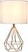 SOTTAE Modern Style Golden Hollowed Out Base Living room Bedroom Beside Table Lamp, Desk Lamp With White Fabric Shade