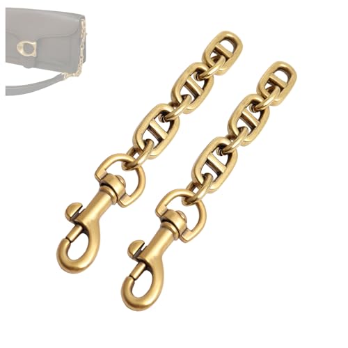 Purse Strap Extender 2Pcs 4.7 Inch Bag Extender Chain for Shoulder Bag Metal Chain Strap Extender Replacement Bag Extender Accessory (2 Pieces Vintage Gold)