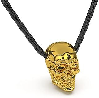 SERASAR - Leather Necklace for Men [Skull] with Pendant - Different Lengths - with Jewellery Box - Gift Idea for Men