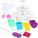 Produktbild com-four® 28-teiliges Cupcake-Set - Back-Set mit Muffinförmchen, Pinsel, Teigschaber und Spritzbeutel - Ideal für Cupcakes, Muffins und Gebäck (28-teilig - Cupcake-Dekorations-Set)