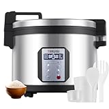 TERUISI Commercial Rice Cooker, 15.85QT/84 Cups Cooked Rice 15L Large Capacity Rice Cooker & Warmer, 1550W Fast Rice Cooker with 6 Preset Functions, LED Display, Non-stick Inner Pot for 25-35 People Use