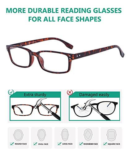 Image of Eyekepper Reading Glasses Women - 4 Pack Comfort Readers Men（2Tortoise-2Black，+0.75）