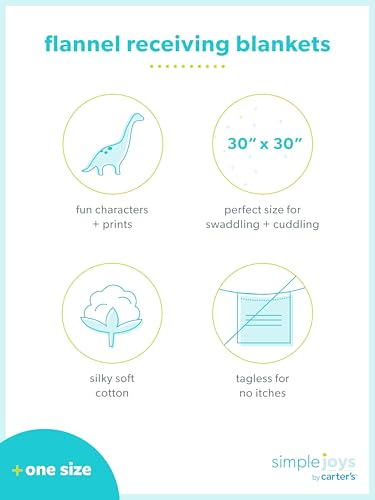 Simple Joys by Carter's Unisex Babies' Flannel Receiving Blankets, Pack of 7