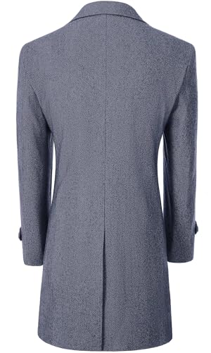 Image of Mens Casual Blazer Coats Wool Blend Men Trench Coat Jacket Double Breasted Classic Warm Men's Sport Coats