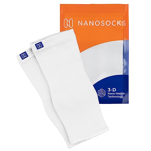 Image of NanoSocks Compression Socks for Women & Men (1 Pair) - BEST Ankle Brace Support Sleeve for Neuropathy, Plantar Fasciitis, Diabetic Foot Nerve Pain Relief - Toeless (Small, White)