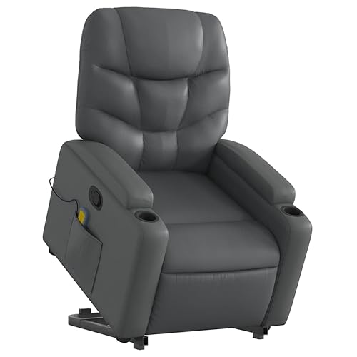 Power Lift Massage Recliner Chair - Faux Leather Armchair with
