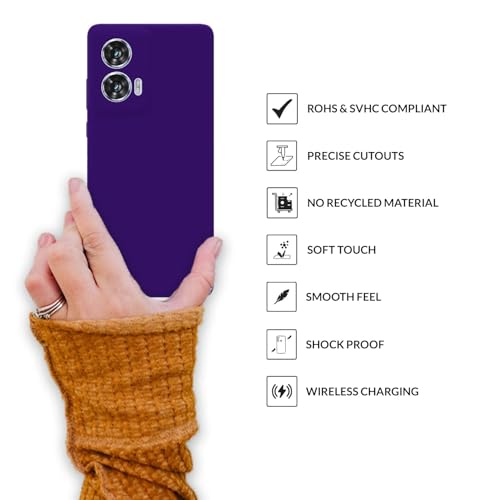 Image of SPRIG Compatible with Moto Edge 50 Fusion Premium SilkTone (Liquid Silicone) Back Cover Drop Tested Shock Proof Mobile Case for Men, Women, Boys and Girls with Camera Protection (Dark Violet)