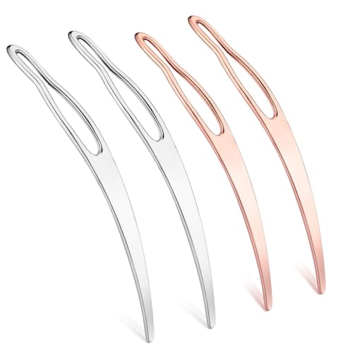 Strumento Dreadlock, Strumento di bloccaggio per Locs, Strumento per capelli Easyloc per Dreadlocks, Accessori per vestirsi per l'avvio e la manutenzione di piccoli Loc (4 pezzi, oro rosa, argento)