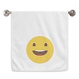 clasificación: toalla OFFbb la Risa Feliz Linda del Amarillo de Toallas línea Emoji Circlet Blanca Toallas Suaves paño de 13x29 Pulgadas