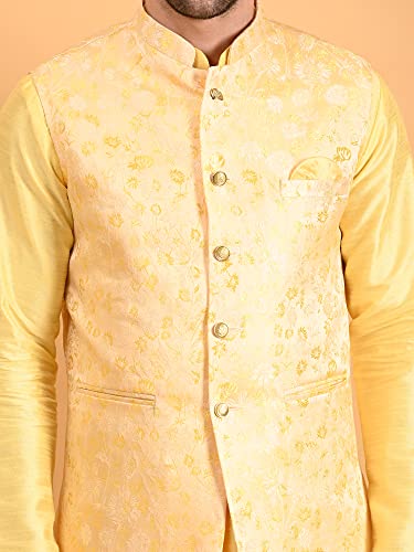 Image of Uri and MacKenzie Men's Silk Blend Kurta Pajama with Designer Ethnic Nehru Jacket /Modi Jacket