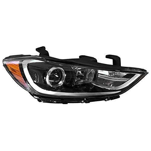 AutoModed Aftermarket Halogen Headlight Headlamp Assembly Replaces 92102-F3000 92102F3000 HY2503206 Compatible with 2017 2018 Elantra | Right Passenger Side 1pc | By AutoModed