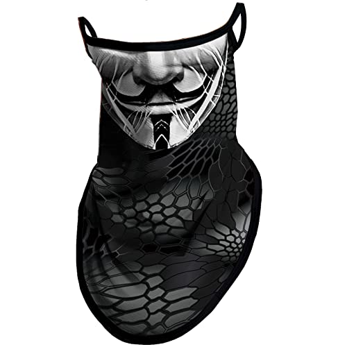 Obacle Neck Gaiter Face Mask with Ear Loops Bandana Face Mask Scarf Face Cover for Men Women