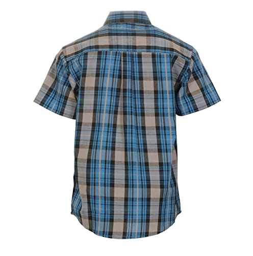 Image of Gioberti Boys Casual Plaid Checked Short Sleeve Button Down Shirt