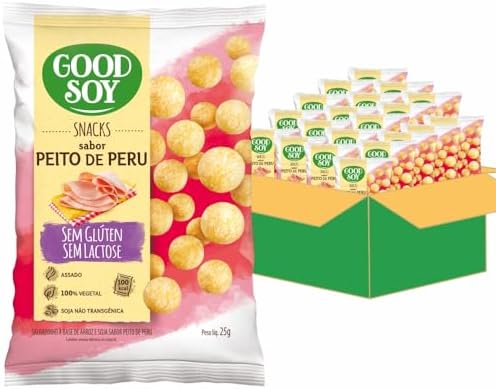 Caixa de Snacks GoodSoy Salgadinhos de Peito de Peru Sem Glúten S...