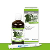 alfavet Urostat Ergänzungsfuttermittel zur Verringerung der Harnsteinbildung für Hund und Katze mit Brennnessel und Goldrute, 100ml, Dosierspritze