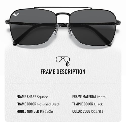 Image of Ray-Ban RB3636 NEW CARAVAN Square Shape Sunglasses for Men & Women with Official Eyewear Kit