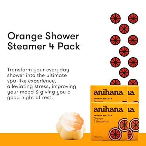 Anihana Shower Steamers | Essential Oil Scented Aromatherapy Bath Bombs | Birthday Gifts For Women, Mom & Teens | Me Time Spa Day | Orange Crush 4Pk #TOP1