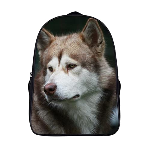 Sac à dos 3D cool motif husky cartable scolaire robuste pour garçons 40cm