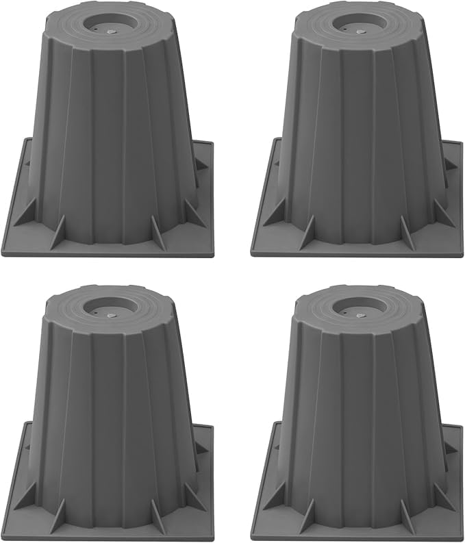 CrawlSpace-DIY - (4 Pack) - Dehumidifier Condensate Pump Furniture Risers - Gray 6" Risers with adhesive pad attachments - Each riser supports 2,000 lbs