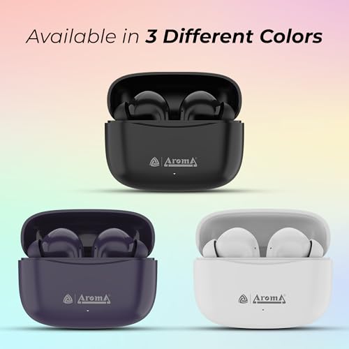 Image of AROMA TWS22 Zivo V5.4 True Wireless Earbuds, Punk White | Up to 60H Playtime, ENC, Fast Charging, Heavy Bass
