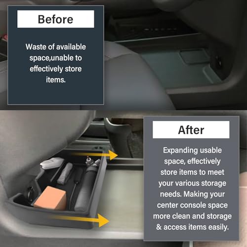 AFEISOL Upgraded Console Bottom Organizer Tray Compatible with Sienna 2021-2025 Accessories Center Console Lower Organizer Coin Sunglasses Holder Secondary Storage Box (2 Storage Compartments)
