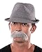 City Costume Wigs Grey Mustache - Walrus Style Fake Mustache - 100% Human Hair Mustache