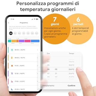 Termostato Caldaia Wifi a Batteria, Cronotermostato Smart Digitale con Ricevitore, Termostato Wireless con Telecomando, Montato in piedi o a Parete Compatibile con Alexa e Google Assistant Bianco