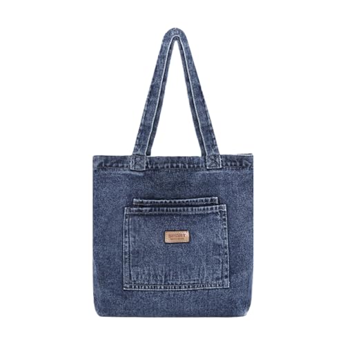 Bolsa Tote de Denim para Mujer y Hombre, Grande, Retro miniatura 1