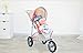 KOOKAMUNGA KIDS Baby Doll Stroller - Twin Foldable Baby Stroller for Dolls - Double Doll Play Stroller w/Retractable Canopy & Soft Grip Canopy & Storage Basket - Deluxe Grey & Pink