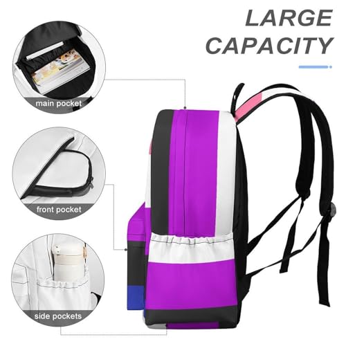 Genderfluidity Pride Flag Funny Backpack Daily Casual Daypack Travel Mini Bag with Adjustable Strap Style-54