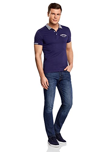 Oodji Ultra Uomo Polo in Stile Marinaro in Cotone