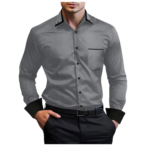 Chemise homme manches longues infroissable avec t-shirt col v imprimé à carreaux