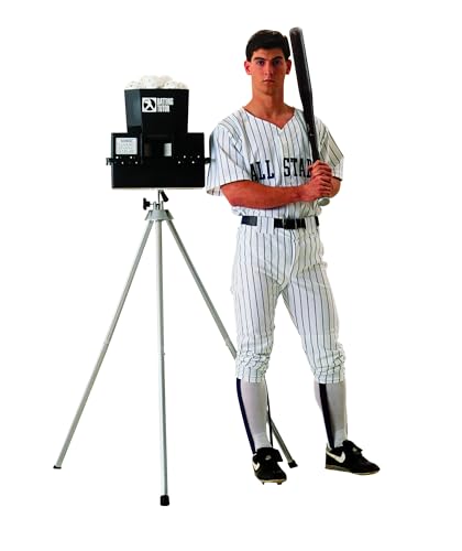 Baseball Tutor Pitching Machine - Batting Practice Without a Batting Cage. Used by High Schools and Colleges.