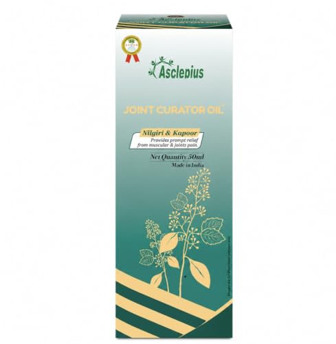 Image of Asclepius Joint Curator Oil 50 ML | Ayurvedic Herbal Massage Oil with Pudina Sat, Nilgiri, Kapoor & Ajwain Sat | For Joint, Knee, Back, Neck & Shoulder Care | Body Massage Oil for Men & Women