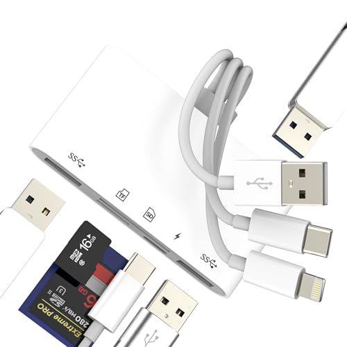 Lecteur de carte SD pour iPhone 16 et 15 adaptateur hub USB-C multi-port avec fonction charge OTG