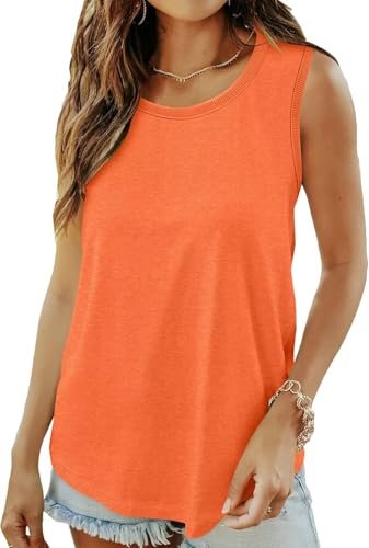 KISSMODA Womens Flora Print Tank Tops Ribbed Summer Shirt Sleeveless Summer Casual Women Blouses(S-3XL)