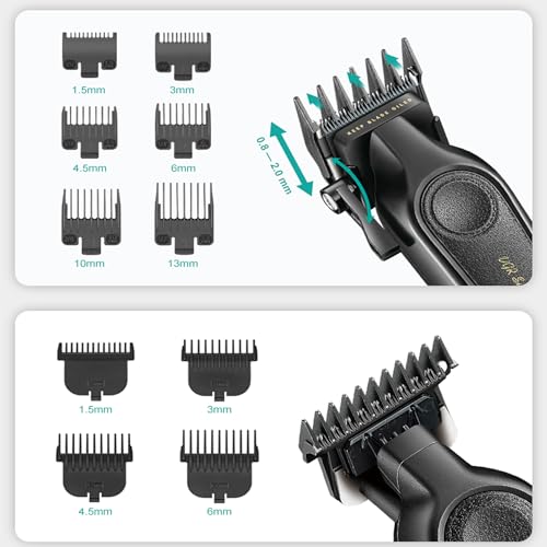 VGR 197 & 995 Juego de Maquina De Cortar Pelo Hombre, Inalámbrica Maquina Cortar Pelo Profesional Set con Cuchillas de Cerámica, Cortapelos Set con 10 Peines Para Cabello, Indicadores LED y Peine - imagen 3