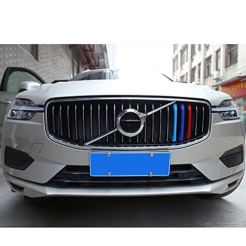 Image of SANRILY M-Colored Grille Insert Trims Compatible with Volvo XC90 LCI Front Grill 2020-UP Front Center Kidney Grilles Tri Color for Volvo 2nd Gen Grille Decoration Covers