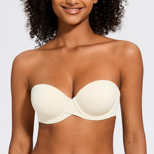 Image of MELENECA Women's Stay Put Padded Cup with Lift Underwire Push Up Strapless Bras