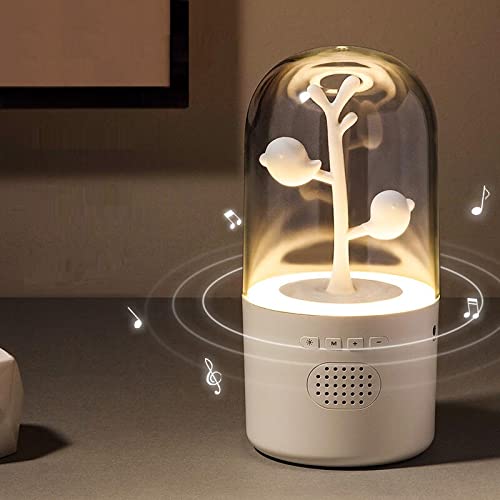 MAHVIW Cute Bird Nursery Night Light with Bluetooth Speaker, Bird Speaker Rechargeable Colorful Night Light,Singing Lamp High Sound Wings Speaker Light for Bedside pat Baby Room with lamp Girls